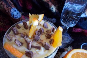 Desert crema de portocale, la pahar