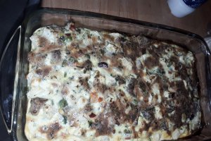 Budinca de legume cu carne de porc