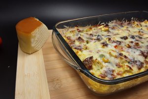 Budinca de legume cu carne de porc