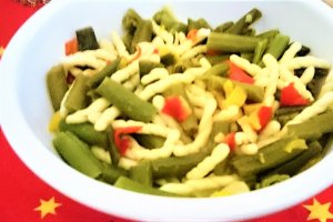 Fasole verde cu ardei / si  paste