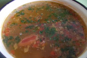 Ciorba de legume cu ciolan afumat