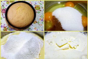 Desert tort cu crema de vanilie, kiwi si ananas