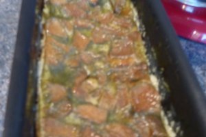 Desert flan cu mere si ceai verde Matcha