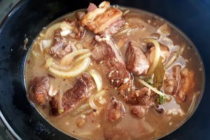Boeuf a la Catalane (Tocana de vita cu orez, ceapa si rosii) la slow cooker Crock-Pot