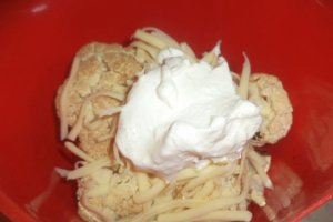 Inima de vitel insotita de piure de conopida si sfecla