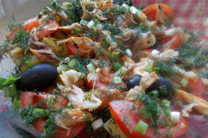 Salata de post, din cartofi si macrou afumat