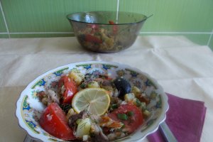 Salata de post, din cartofi si macrou afumat