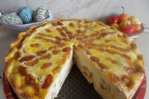 Desert pasca de branza dulce, cu stafide