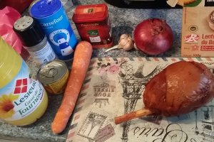 Mancare de linte cu carne afumata