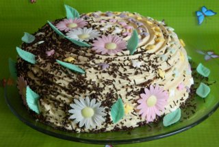 Desert tort cu crema caramel si ananas (de post) - Reteta nr 500