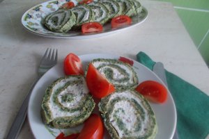 Aperitiv rulada cu spanac si branza de vaci