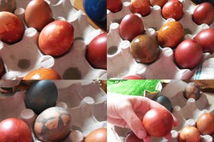 Aperitiv oua in culori naturale pentru Sfintele Pasti