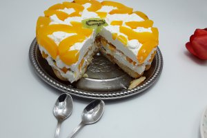 Desert tort diplomat cu compot de piersici- reteta nr. 400