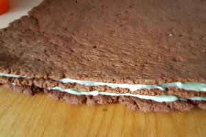 Desert prajitura cu foi de cacao si crema cu lapte condensat