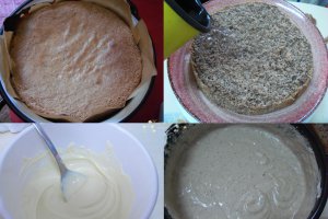 Desert tort cu alune de padure, ciocolata alba si trandafiri