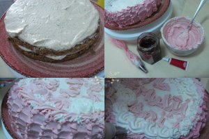 Desert tort cu alune de padure, ciocolata alba si trandafiri