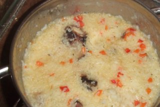 Pilaf cu carnita afumata 