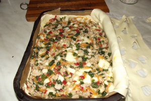 Placinta cu carne si mozzarella