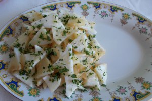Garnitura de telina la aburi, cu sos de smantana si mustar