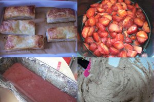 Prajitura din foietaj cu branza dulce si jeleu de capsuni