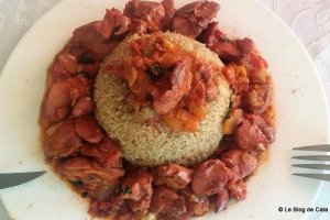 Ficat de pasare confiat cu quinoa
