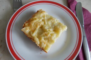 Budinca sarata, cu paste si branzeturi