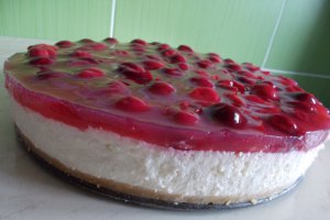 Desert cheesecake cu visine, fara coacere