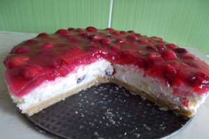 Desert cheesecake cu visine, fara coacere