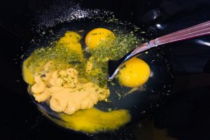 Snitele de pui in crusta de mustar si ierburi de gradina