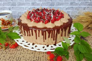 Desert tort cu ciocolata si zmeura