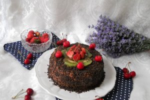 Desert tort de biscuiti cu fructe confiate