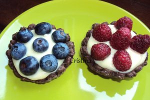 Desert tarte cu mascarpone si zmeura