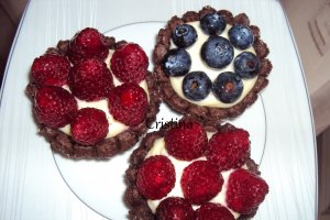 Desert tarte cu mascarpone si zmeura