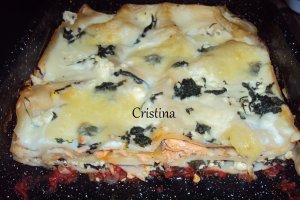 Lasagna cu somon si spanac