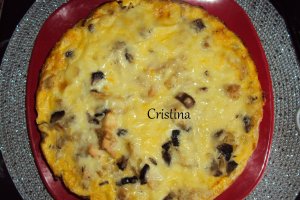 Tarta cu varza, ciuperci si piept de pui
