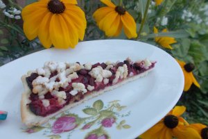 Desert tarta frageda cu prune si rodie
