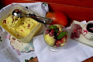 Desert inghetata cu mango si zmeura