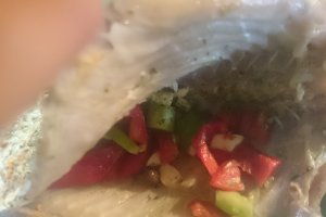 Crap cu pesto si legume
