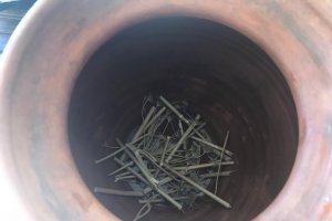 Sarmale in oala de lut pregatite in cuptor vechi  pe  lemne