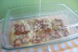 Piept de pui cu mozzarella si cus-cus, la cuptor