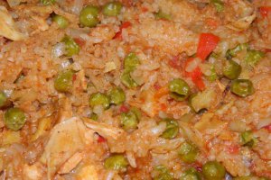 Orez cu pui, mazare si rosii la slow cooker Crock-Pot