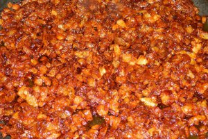 Fasole mixata cu ceapa caramelizata