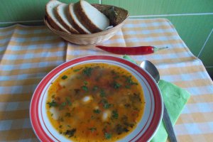 Ciorba de fasole cu leustean