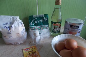 Desert prajitura cu crema de vanilie si blat cu cacao