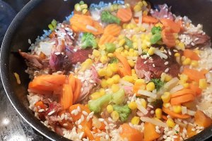 Orez cu carne de vitel si legume