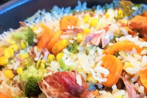 Orez cu carne de vitel si legume
