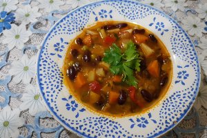 Ciorba taraneasca - cu peste afumat