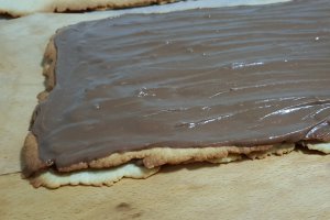 Desert prajitura cu foi si crema de ciocolata