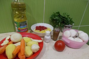 Ciorba de legume, cu ciuperci champignon