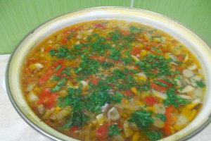 Ciorba de legume, cu ciuperci champignon